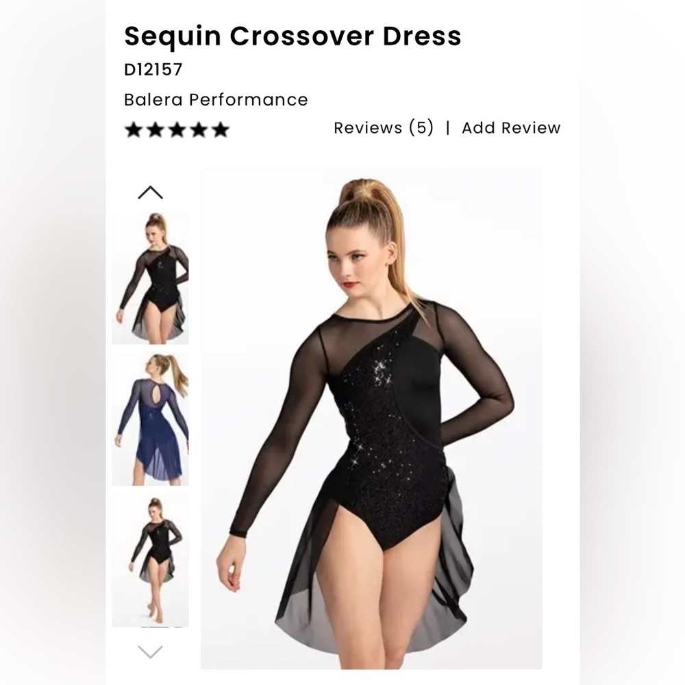 Balera Black Sequin Crossover Dress